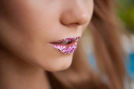 Pink lips glam